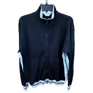 Vintage Christian Dior Monsieur Fleece Track Jacket L Full Zip Pockets Black